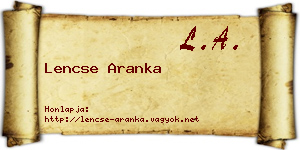 Lencse Aranka névjegykártya